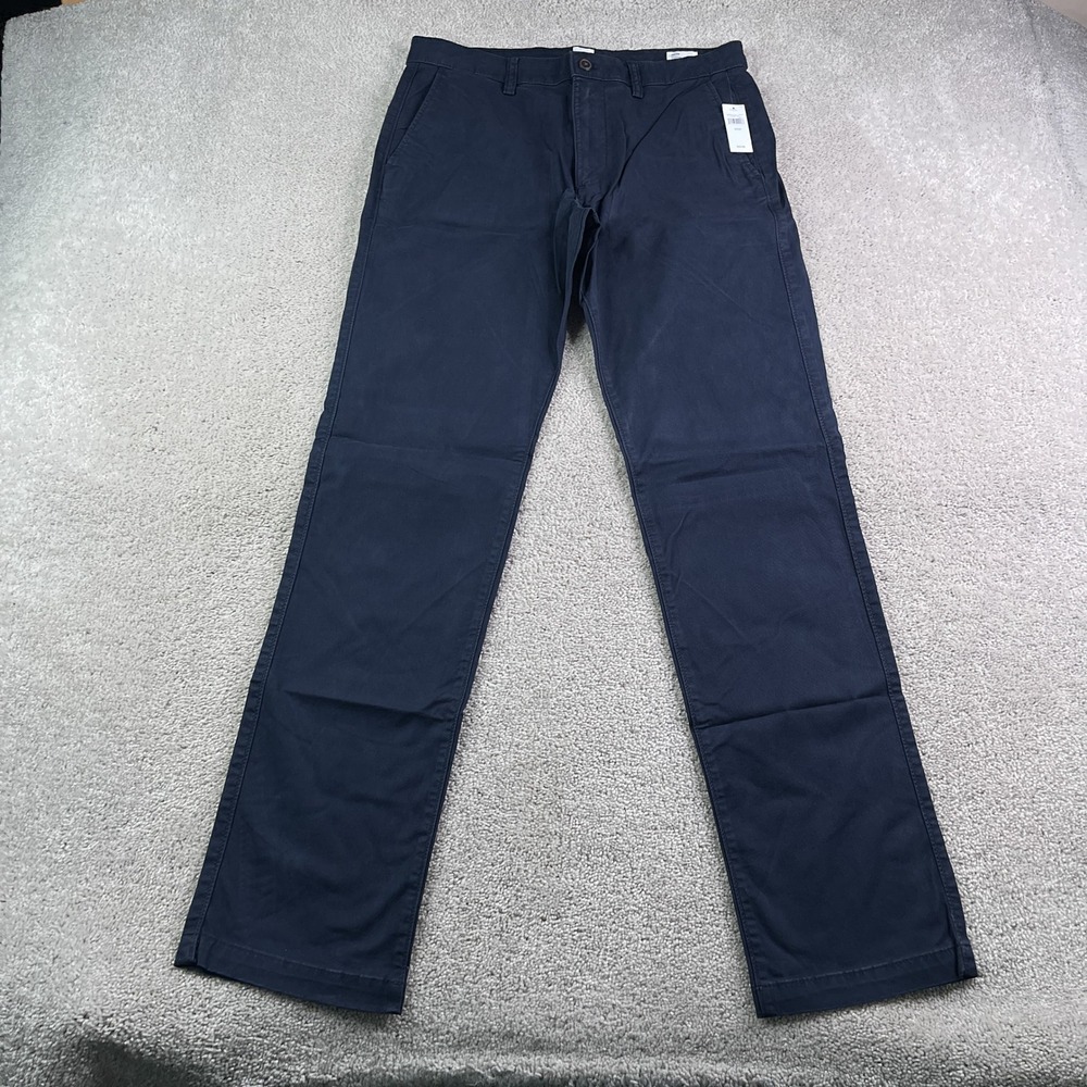 NEW Gap Pants Mens 32x34 Blue Essential Khaki Straight Leg Chino Casual NWT